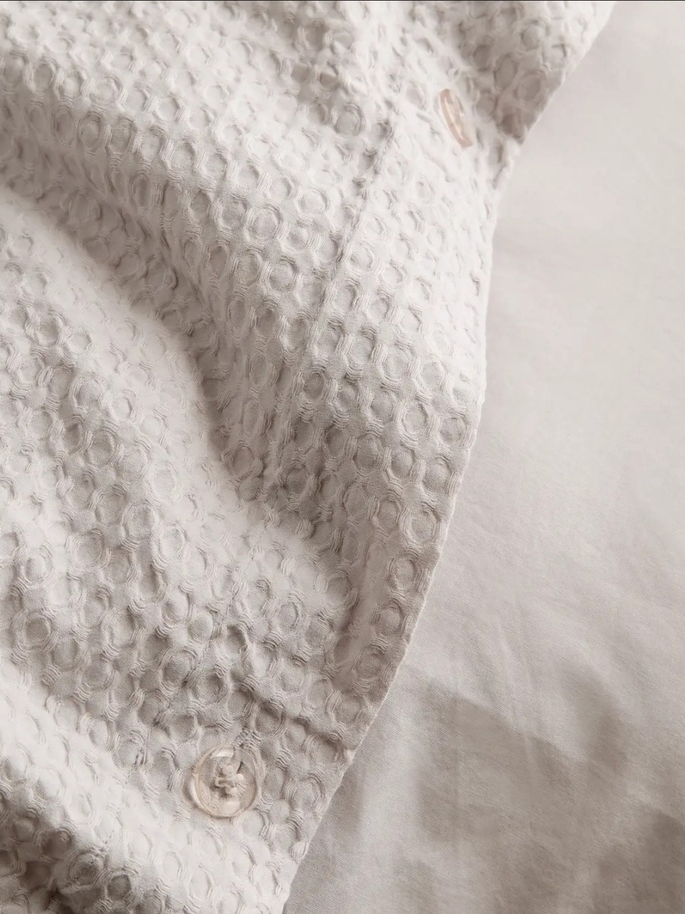 Quince Organic Luxe Honey Comb Duvet Cover - King - Light Grey